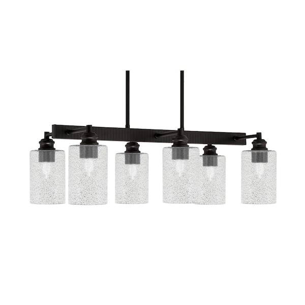 Albany 6-Light Espresso Billiard Light, Any room with 4 in. Smoke Bubble Glass Shades no bulbs included