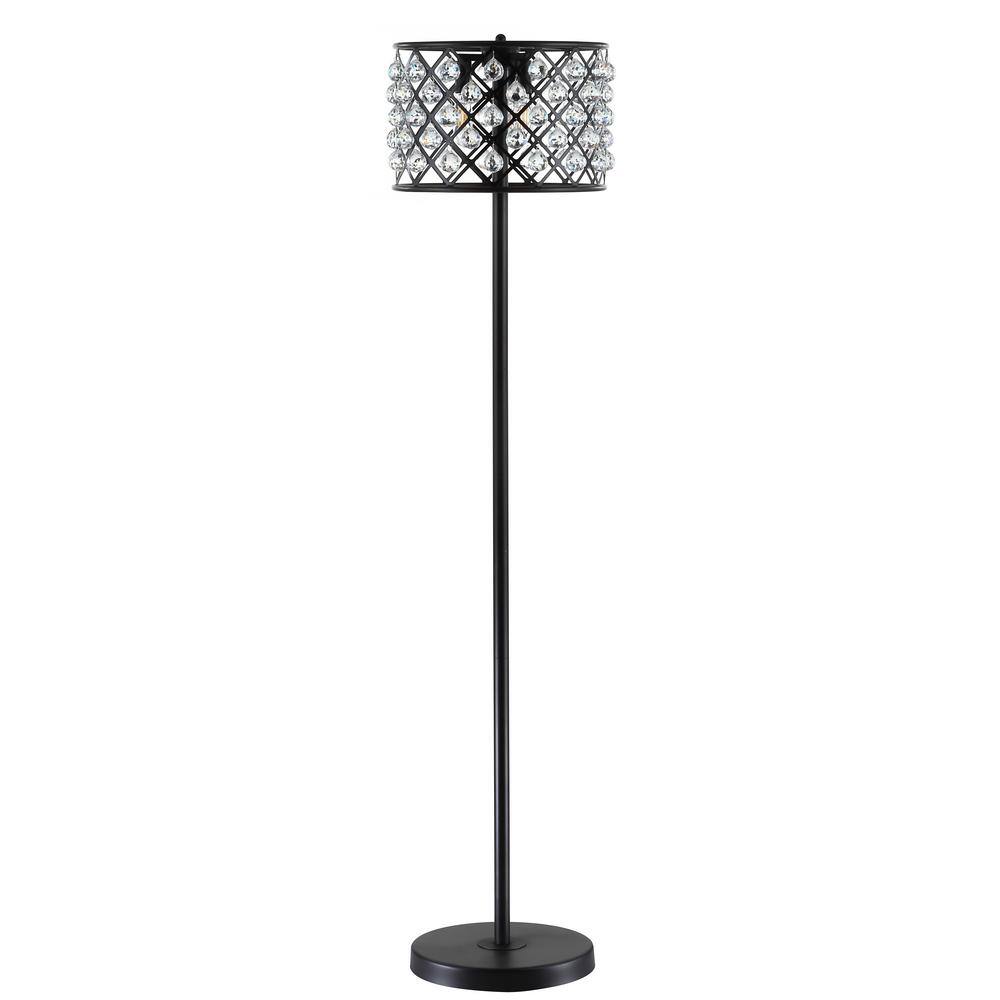 Elizabeth 60" Bronze/Clear Crystal Geometric LED Floor Lamp