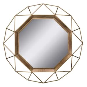 28.3 in. W x 28.3 in. H Metal Gold Geometric Wall Mirror