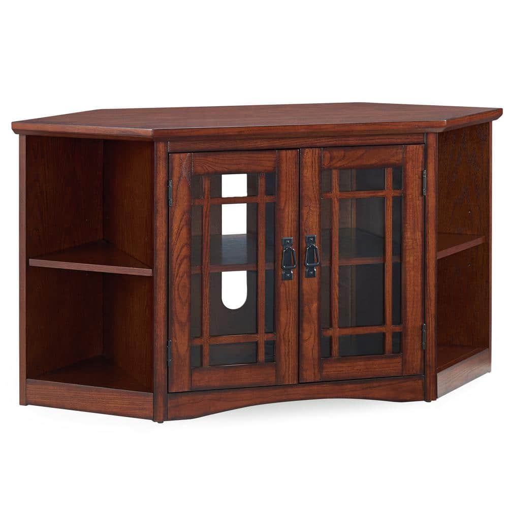 Riley Holliday Mission Oak Corner TV Stand for 50-inch TVs