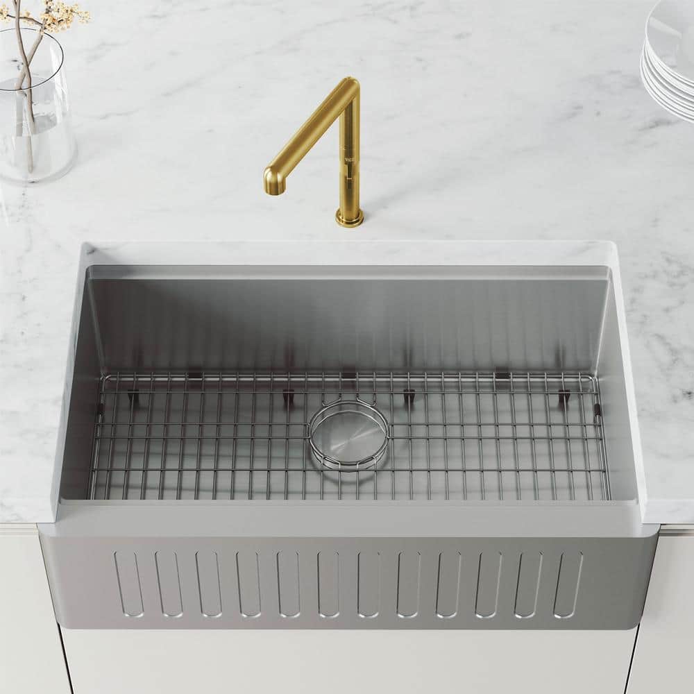 Jewel 11" Brushed Gold Single Handle Kitchen Faucet