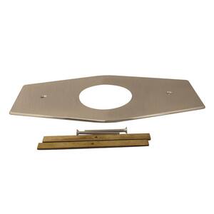 1-Hole, 13-in wide Remodel Plate for Moen and Delta, Satin Nickel