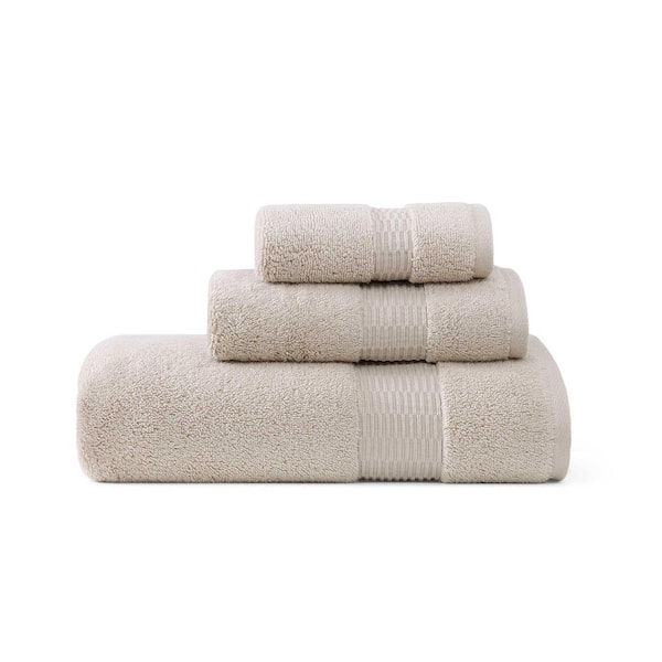 Long Branch 3-Piece Natural BeigeTerry Cotton Towel Set