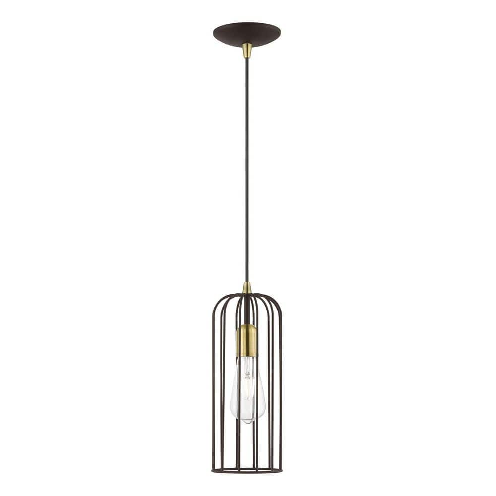 Glenbrook Mini 5'' Bronze & Antique Brass Indoor/Outdoor Pendant Light