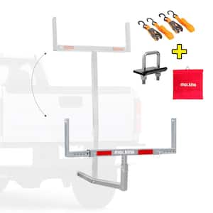 2-in-1 Design Stainless Steel Pickup Truck Bed Extender with Ratchet Straps and 750 lbs. Capacity