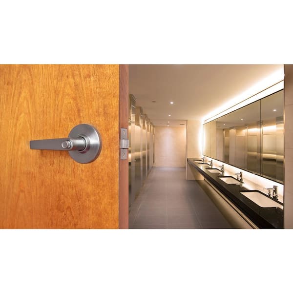 Global Door Controls Empire Style Commercial Storeroom Lever in Brushed Chrome