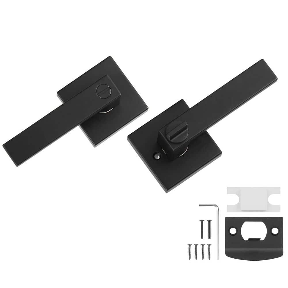 1 Pack Matte Black Privacy Door Handle, Reversible Lever, Keyless Lock, 45° Rotation, Universal Square 2025 Upgrade price history on PriceWatchPro