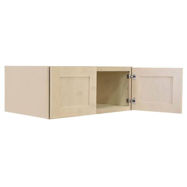 LIFEART CABINETRY Anchester Assembled 36x18x24 in. Wall Cabinet with 2 Doors No Shelf in Light Gray