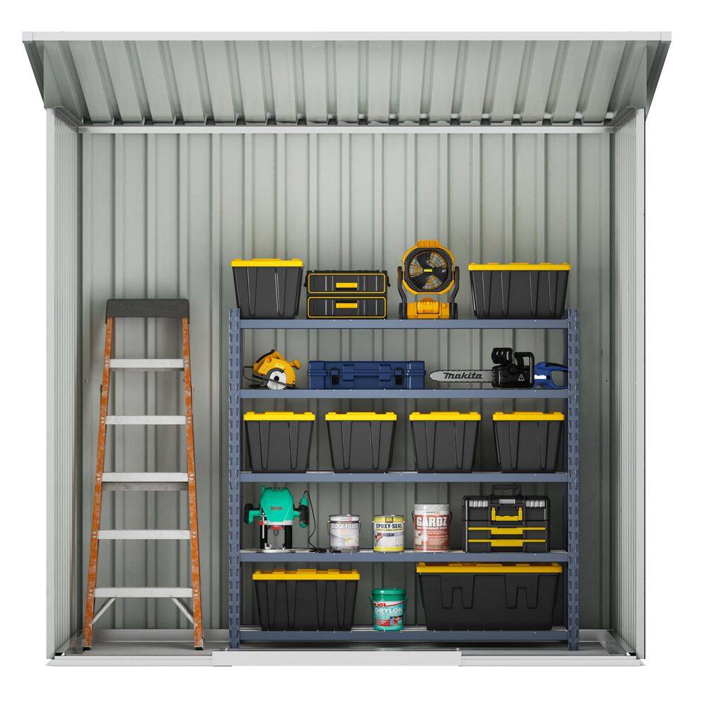 6' x 4' Dark Gray Galvanized Steel Outdoor Storage Shed