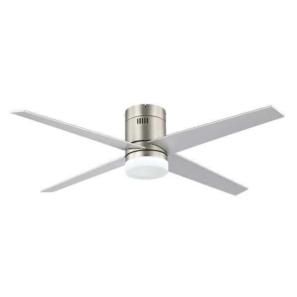 Wingbo 52 In 4 Blade Led Standard Ceiling Fan With Remote Control And Light Kit Included Nickel Indoor Wbcf Q008 Ni - Which Is Better 3 Or 4 Blade Ceiling Fans