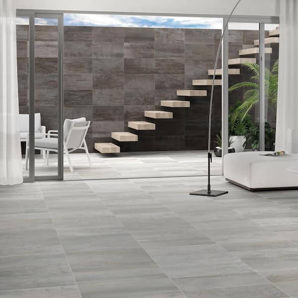 Take Home Tile Sample - Metallic Steel 4 in. x 4 in. Matte Porcelain Floor and Wall Tile
