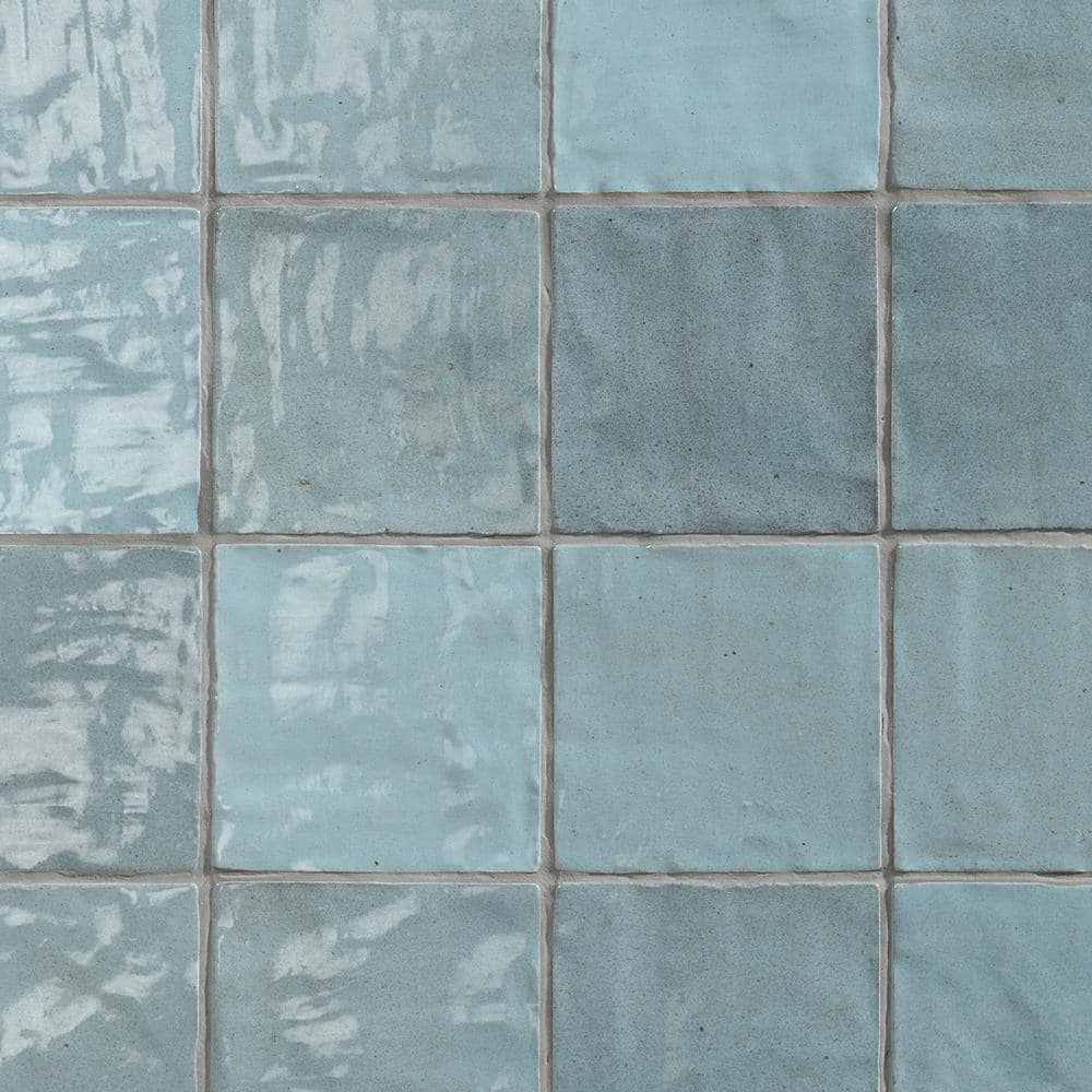 Ivy Hill Tile Kingston Blue 4 in. x 0.35 in. Glazed Ceramic Wall Tile ...