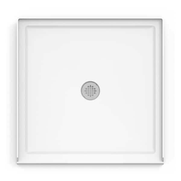 JACUZZI Catalina 36 in. L x 36 in. W Alcove Shower Pan Base with Center Drain in White