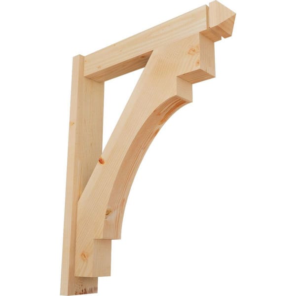 Ekena Millwork 6 in. x 36 in. x 28 in. Douglas Fir Merced Arts and Crafts Smooth Outlooker