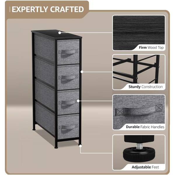 black halter top dresses 4-Drawer Dresser Organizer Tower, Tall Slim Storage Dresser Narrow Fur –  SEGMART main image 1