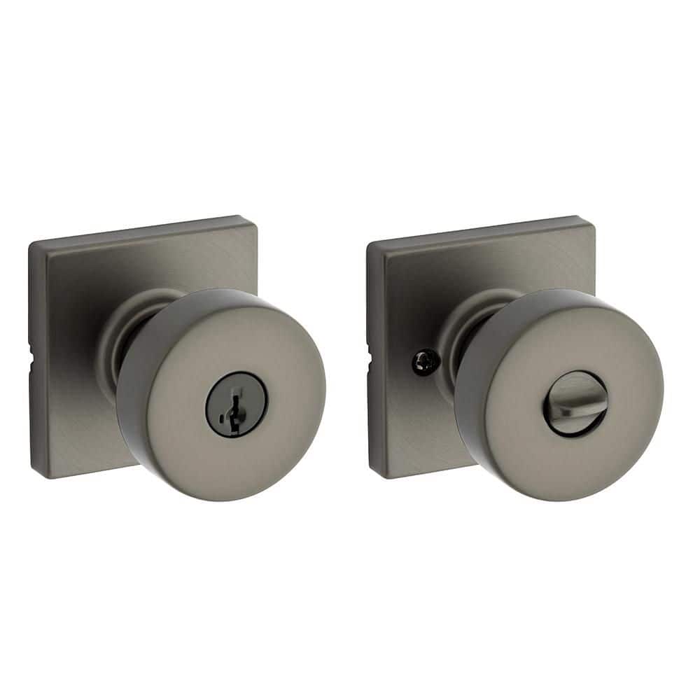 Pismo Gunmetal Square Rose Keyed Entry Round Door Knob 2.84 in. featuring SmartKey Security price history on PriceWatchPro