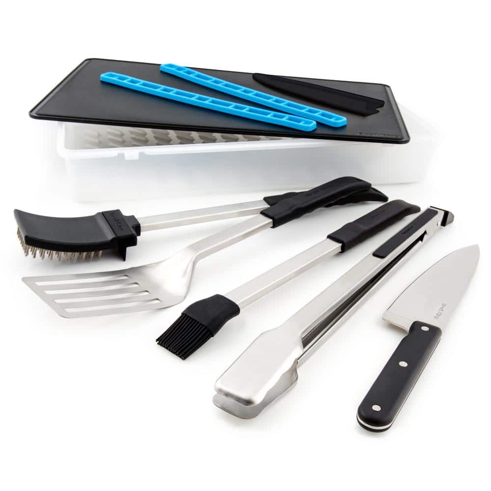 4pc BBQ Tool Utensil Set, Stainless Steel by Pure Grill