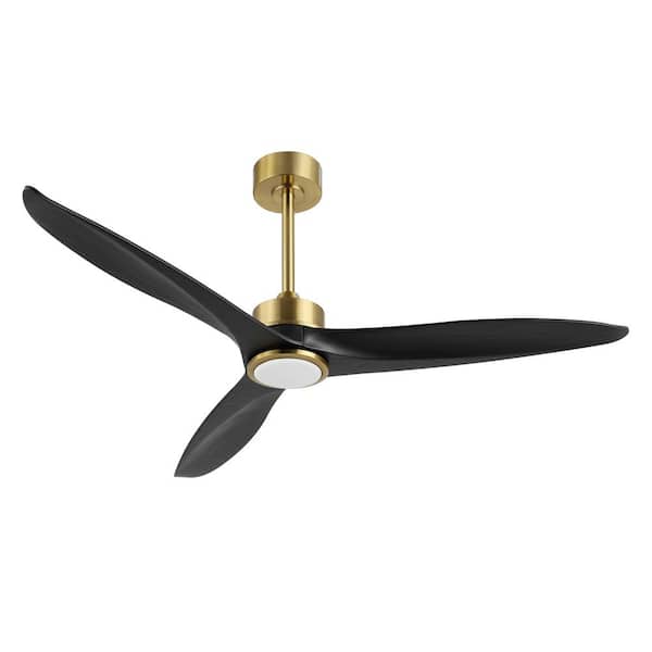 MLiAN 52 in. Indoor LED Gold Ceiling Fan with Light Kit and Remote Control