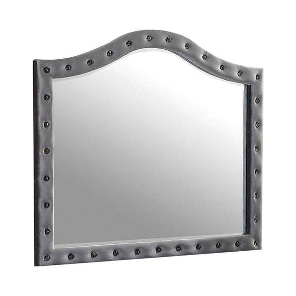 Benjara 1.5 In. W X 38 In. H Wooden Frame Gray Wall Mirror BM242610 ...