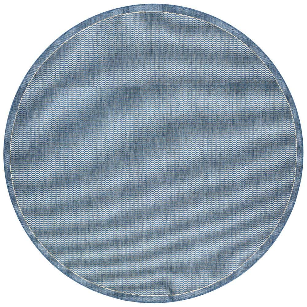 Blue Rectangular Flat Woven Stain-Resistant Synthetic Rug 8'6" x 13'0"
