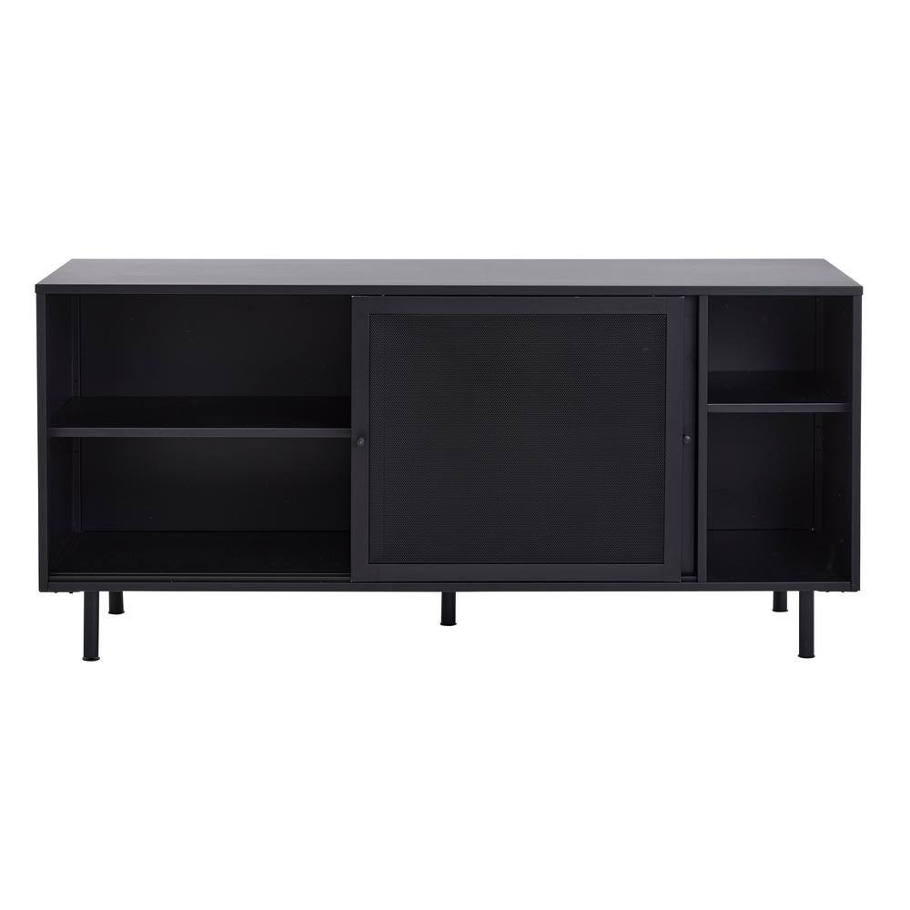 Black Metal Contemporary Sideboard with Mesh Panels