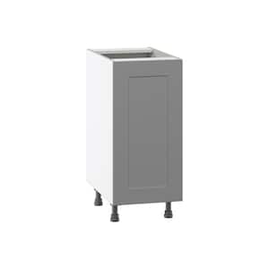 Bristol Painted Gray Shaker Assembled Base Kitchen Cabinet with Full Height Door (15 in. W x 34.5 in. H x 24 in. D)