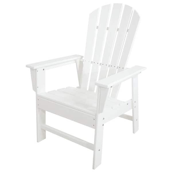 POLYWOOD South Beach White All-Weather Plastic Outdoor Dining Chair