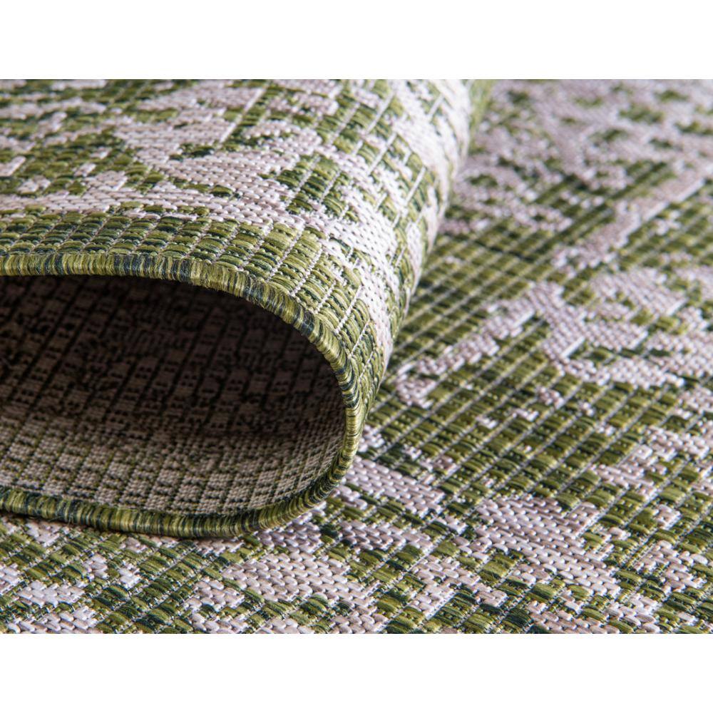 Green Timeworn Easy-Care Synthetic 4' x 6' Outdoor Rug