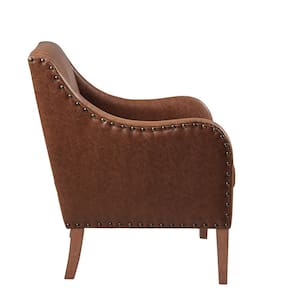 Ferguson Brown 28 in. W x 31.5 in. D x 33.75 in. H Faux Leather Accent Chair