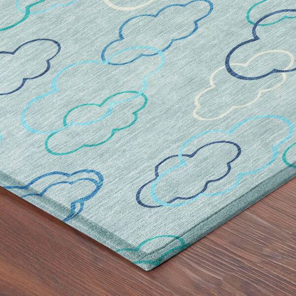 Chantille Machine Washable Indoor/Outdoor Abstract ACN2508 Sky 3 ft. x 4 ft. Area Rug