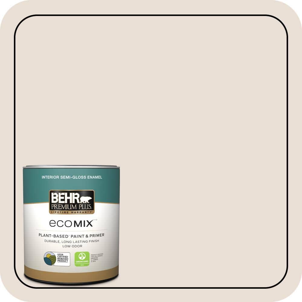 1 qt. #N190-1 Smokey Cream Semi-Gloss Enamel EcoMix Plant-Based Interior Paint & Primer price history on PriceWatchPro