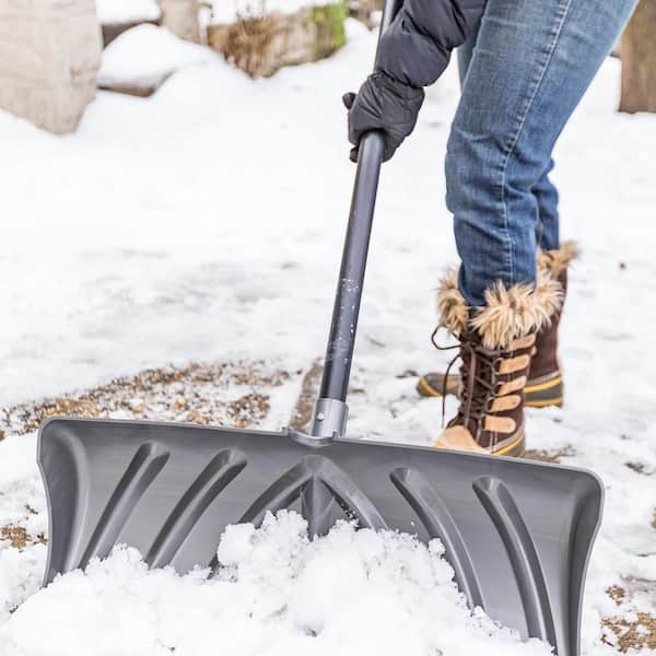 Suncast 52 in. Steel Handle Plastic Snow Shovel SP2425 - The Home