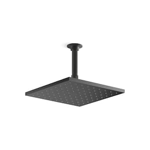 Contemporary Square 1-Spray Patterns 2.5 GPM 10 in. Ceiling Mount Rainhead Fixed Shower Head in Matte Black