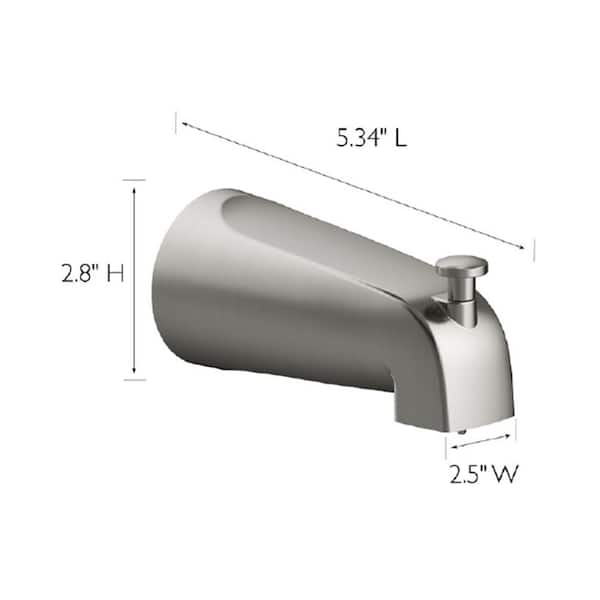 Tub Diverter Spout in Satin Nickel