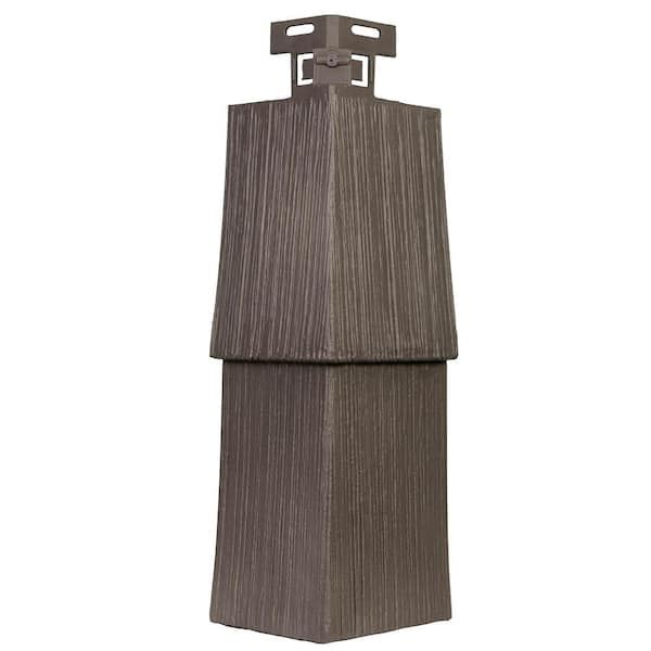 Shake RS 4.5 in. x 14.63 in. Anthracite Plastic Rough Sawn Shake Corner Trim Vinyl Siding (5.21 lin. ft./Box)