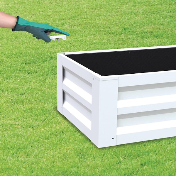 Crescent Garden Nest Raised Garden-Bed Planter Box Alpine White