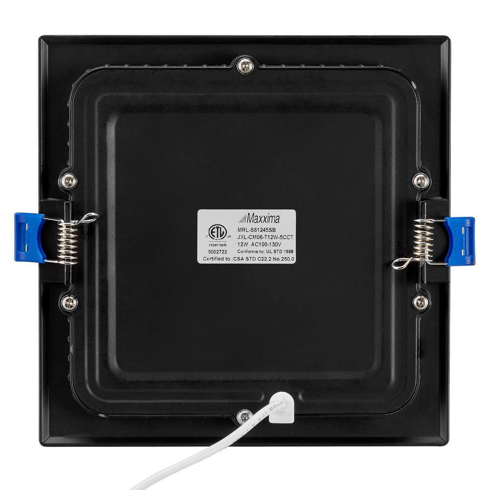 Black Aluminum 6-Inch Square Ultra-Thin Recessed LED Downlight