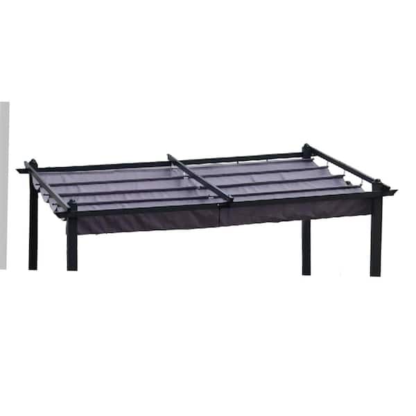 Unbranded Replacement Canopy Cover Only, 13 x 10 ft. Outdoor Patio Retractable Pergola Sun-shelter Canopy (No Frame), Gray