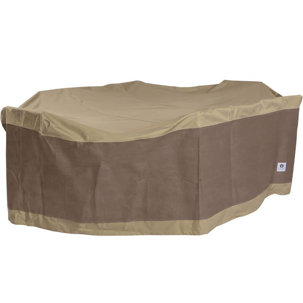 Elegant Beige and Brown Waterproof Patio Table Cover