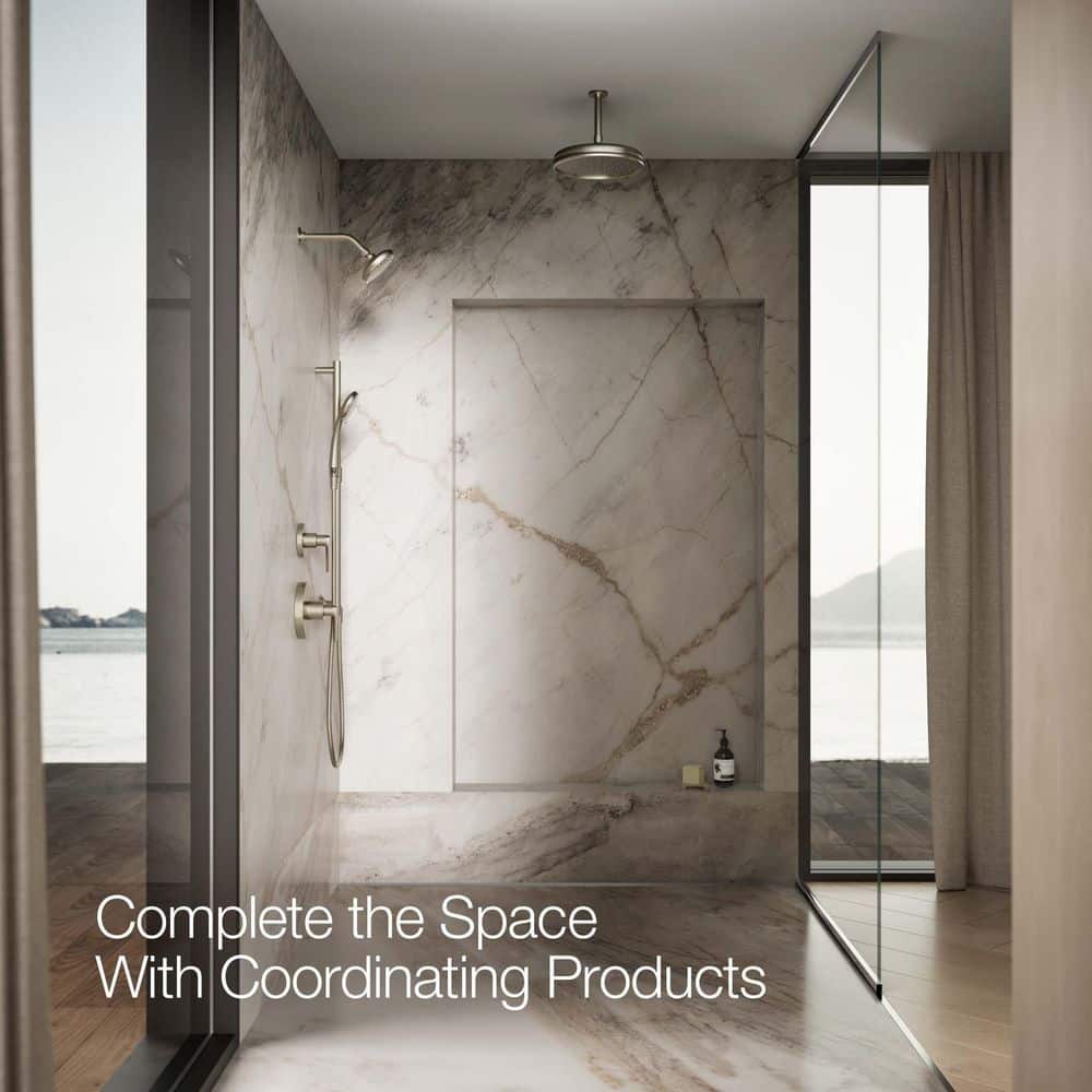 Vibrant Brushed Nickel Multifunction Wall Mounted Handheld Shower Head