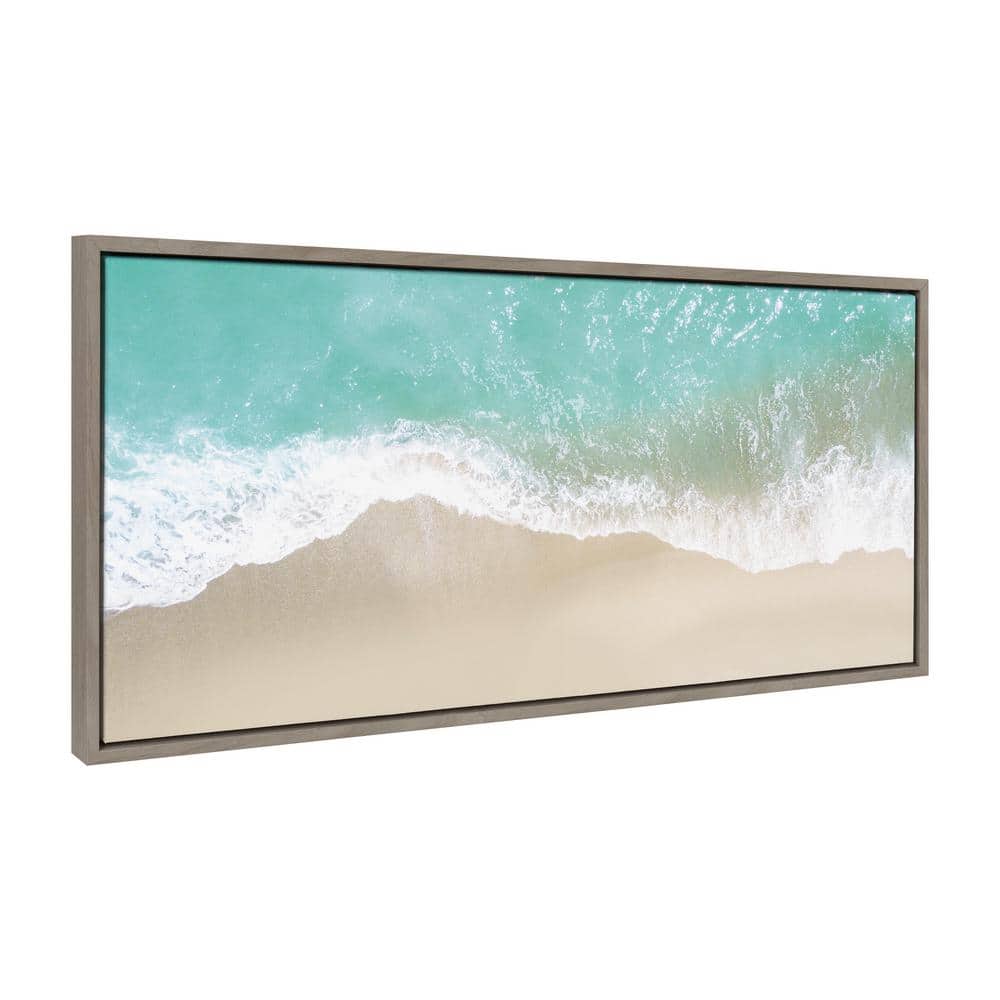 Ocean Beach Fantasy 18" x 40" Gray Canvas Print with Polystyrene Frame