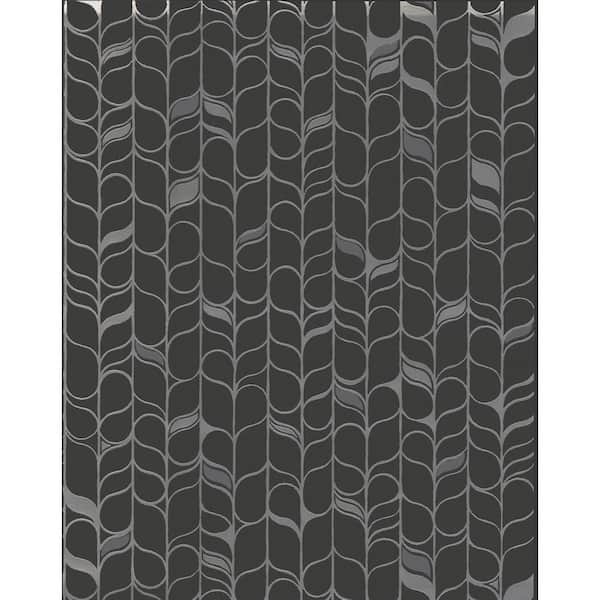 Candice Olson Perfect Petals Black And Silver Wallpaper