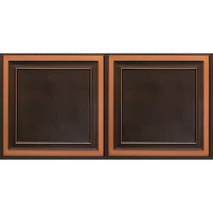 Galleria Antique Copper 2 ft. x 2 ft. PVC Faux Tin Lay-in or Glue-up Ceiling Tile (100 sq. ft./case)