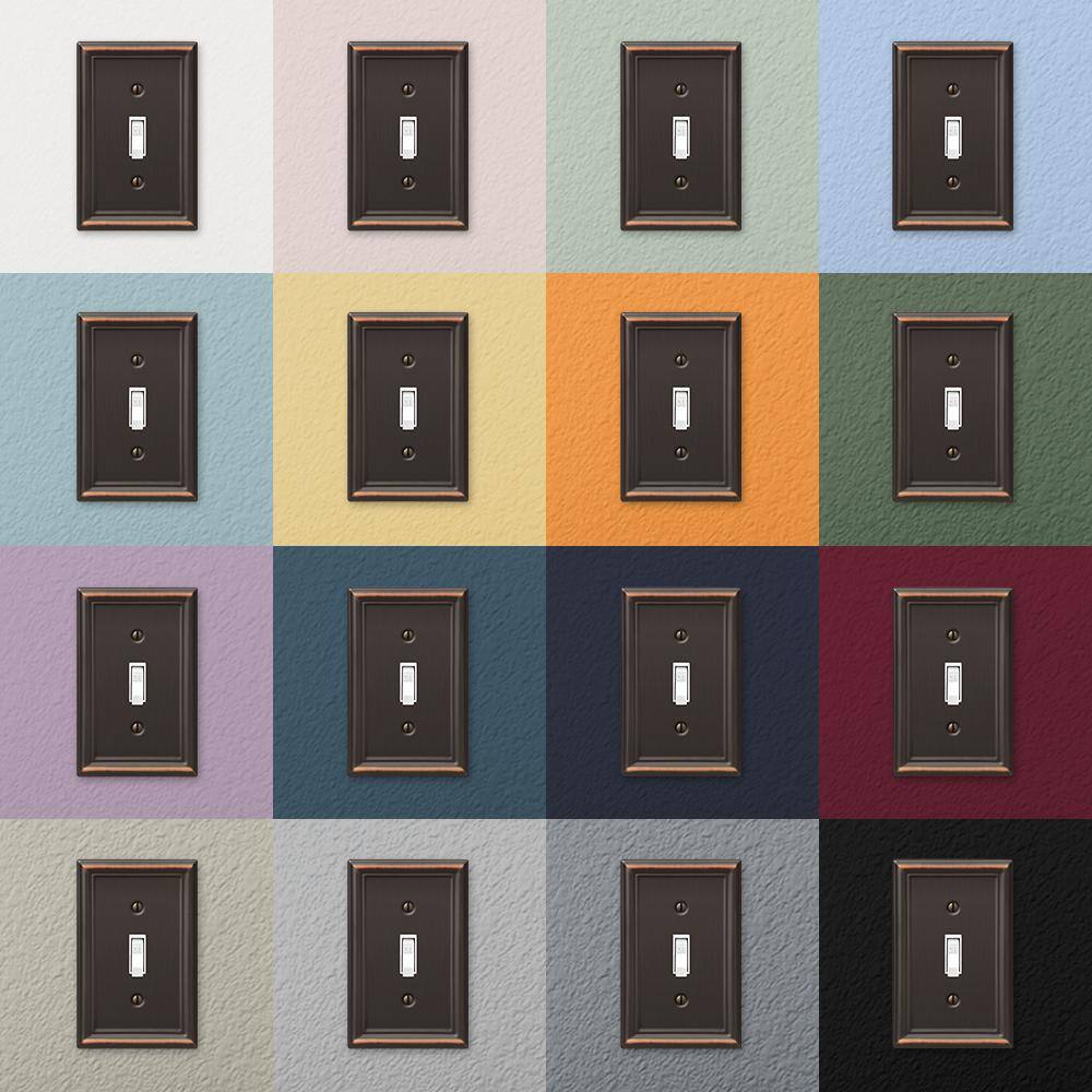 Amerelle Chelsea Aged Bronze 3-Gang Stamped Steel Toggle Wall Plate