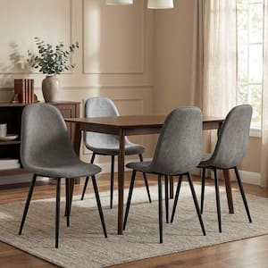 Charlton Grey Fabric Upholstered Dining Chairs (Set of 4)