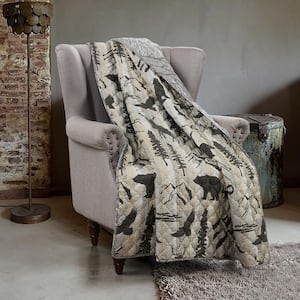 Forest Weave Beige Microfiber Throw