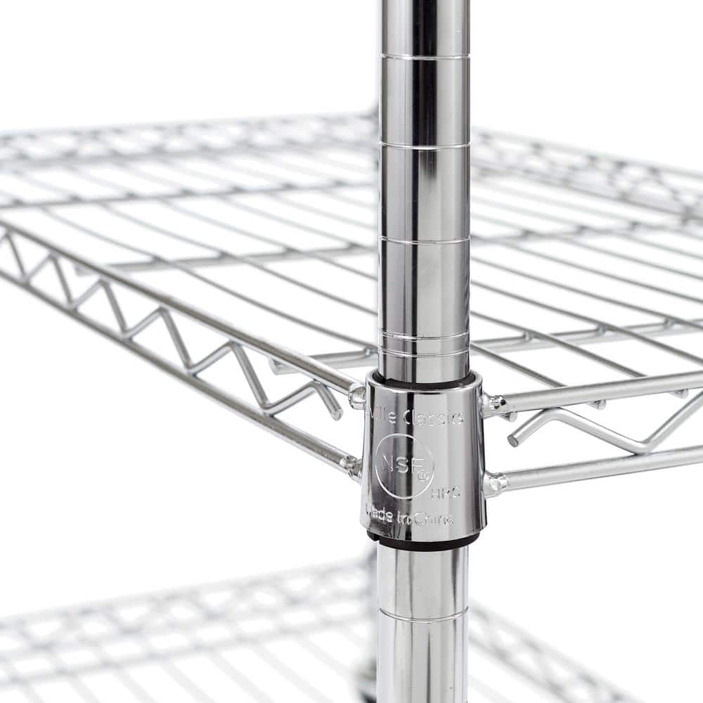 Stainless Steel Kitchen Cart with Adjustable Shelves and Wheels