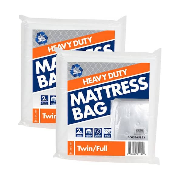 Pratt Retail Specialties 60 in. x 101 in. x 10 in. Heavy Duty Twin Full Mattress Bag (2-Pack)