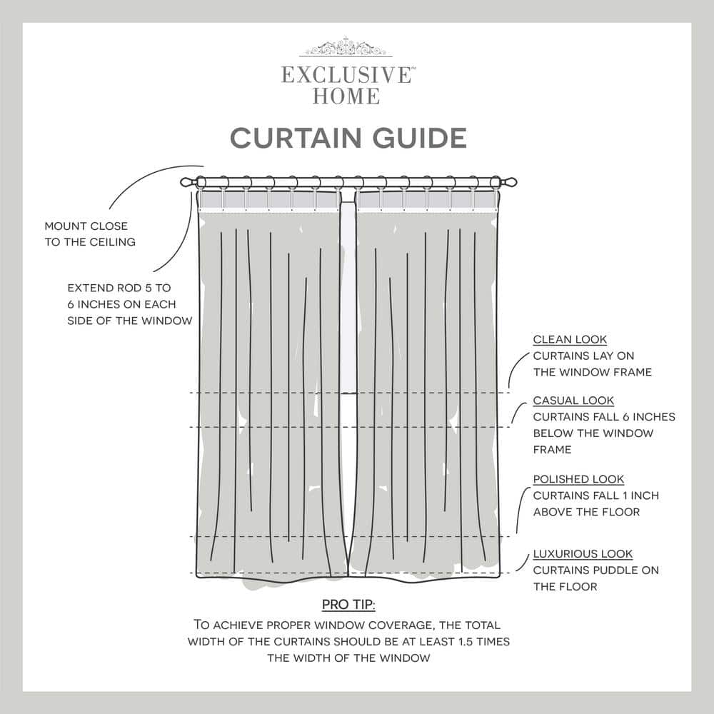 Natural Sheer Ring Top Curtain Panels with Rope Accents, 54"x108", Set of 2