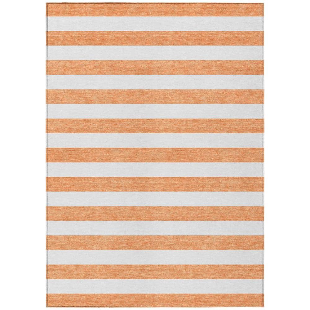 Orange 9 ft. x 12 ft. Woven Striped Polyester Rectangle Indoor/Outdoor Area Rug price history on PriceWatchPro